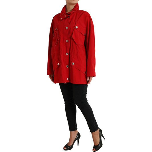 Dolce & Gabbana Elegant Red Long Sleeve Jacket Dolce & Gabbana Firebrick