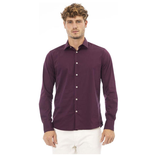 Baldinini Trend Red Cotton Men Shirt Baldinini Trend Dark Slate Gray
