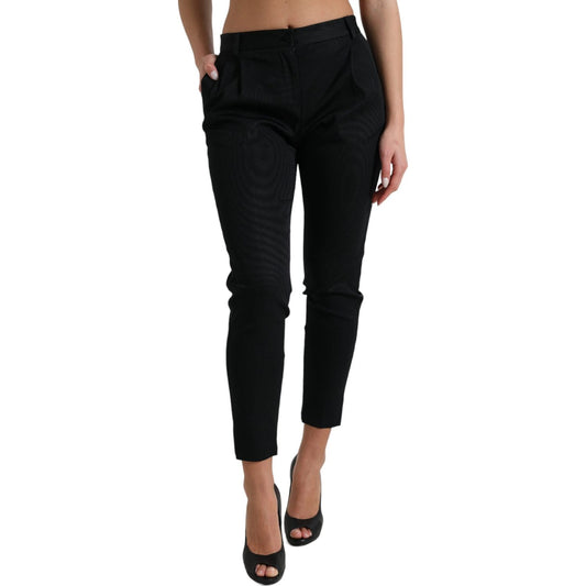 Dolce & Gabbana Chic High Waist Skinny Cropped Pants Dolce & Gabbana Rosy Brown