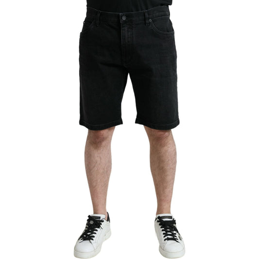 Dolce & Gabbana Chic Black Bermuda Denim Shorts Dolce & Gabbana Black