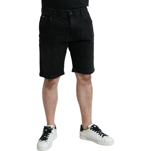 Dolce & Gabbana Chic Black Bermuda Denim Shorts Dolce & Gabbana Black