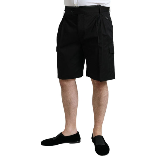 Dolce & Gabbana Sleek Designer Bermuda Cargo Shorts Dolce & Gabbana Black