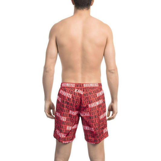 Bikkembergs Red Polyester Men Swim Short Bikkembergs Tan