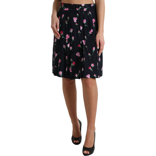 Dolce & Gabbana Elegant Floral A-Line Knee-Length Skirt Dolce & Gabbana Rosy Brown