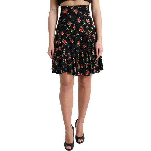 Dolce & Gabbana Floral A-Line Mini Skirt with High Waist Dolce & Gabbana Tan