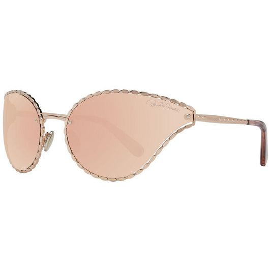Roberto Cavalli Rose Gold Oval Mirrored Sunglasses Roberto Cavalli Tan