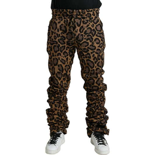 Dolce & Gabbana Chic Leopard Print Jogger Pants Dolce & Gabbana Black