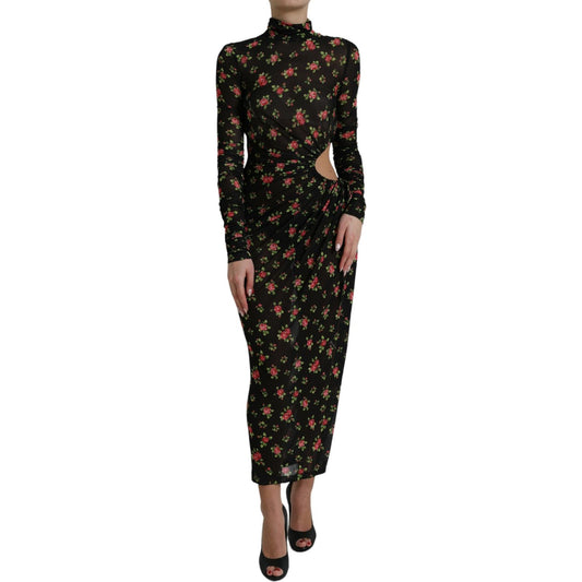 Dolce & Gabbana Elegant Floral Sheath Dress Dolce & Gabbana Black