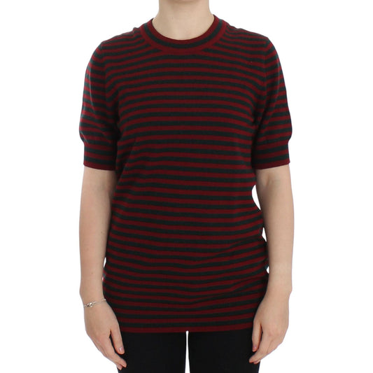 Dolce & Gabbana Elegant Striped Cashmere Crewneck Sweater Dolce & Gabbana Black