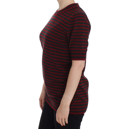 Dolce & Gabbana Elegant Striped Cashmere Crewneck Sweater Dolce & Gabbana Black
