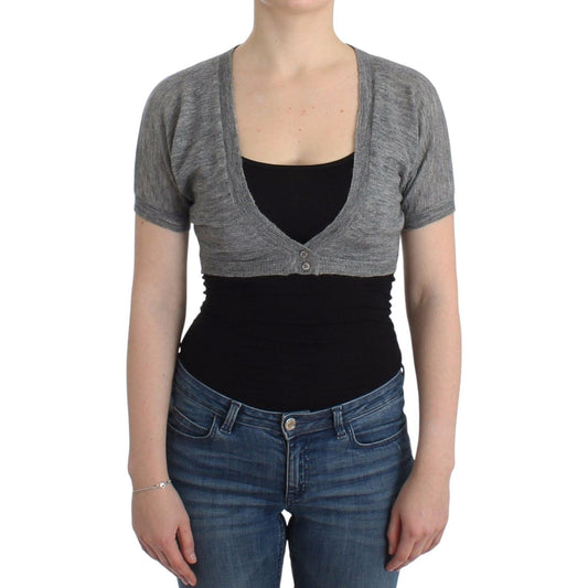 Ermanno Scervino Lingerie Knit Gray Bolero Sweater Cardigan