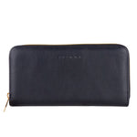Baldinini Trend Chic Black Leather Zip Wallet Baldinini Trend Dark Slate Gray