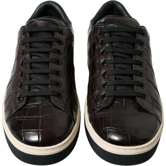 Dolce & Gabbana Elegant Exotic Leather Low-Top Sneakers Dolce & Gabbana Black
