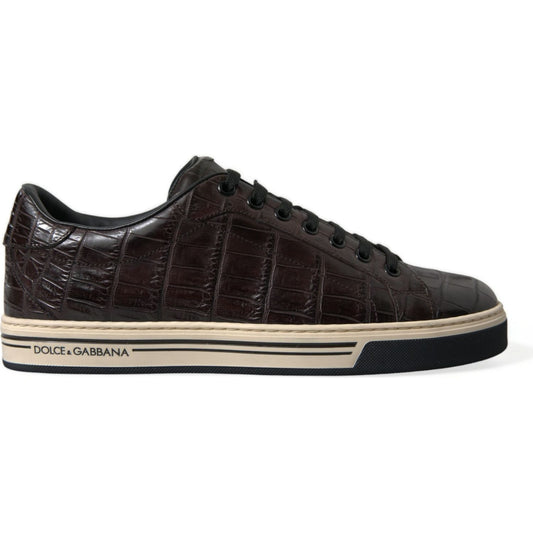 Dolce & Gabbana Elegant Exotic Leather Low-Top Sneakers Dolce & Gabbana Gray