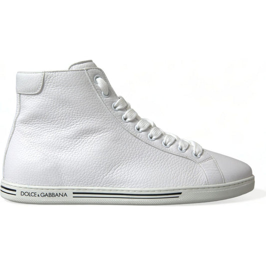 Dolce & Gabbana White Saint Tropez High Top Men Sneakers Shoes