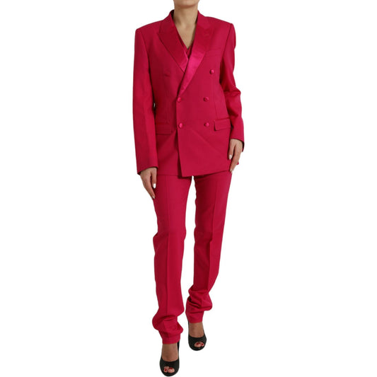 Dolce & Gabbana Elegant Red Slim Fit 3 Piece Martini Suit Dolce & Gabbana Brown