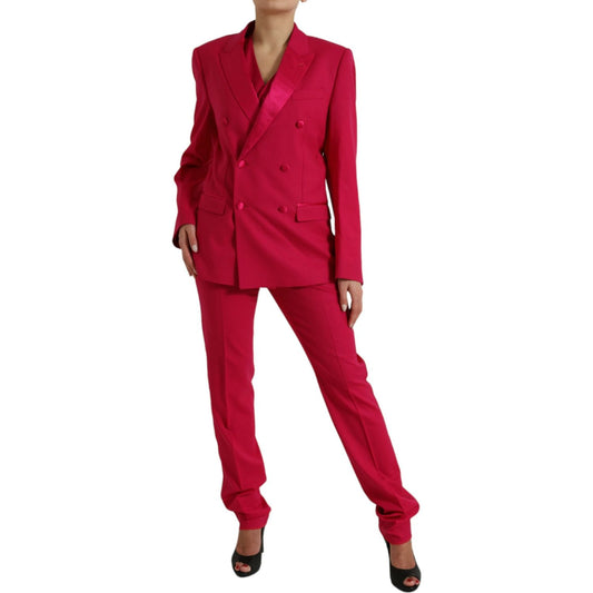 Dolce & Gabbana Elegant Red Slim Fit 3 Piece Martini Suit Dolce & Gabbana Brown