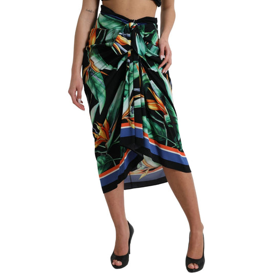 Dolce & Gabbana Elegant Floral High Waist Midi Skirt Dolce & Gabbana Rosy Brown