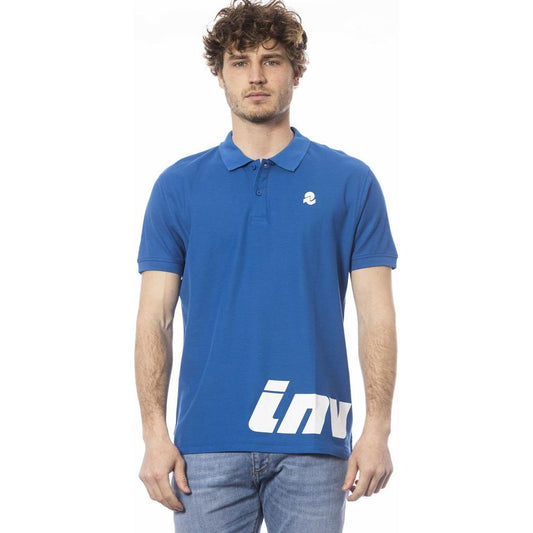 Invicta Blue Cotton Men Polo Shirt Invicta Steel Blue