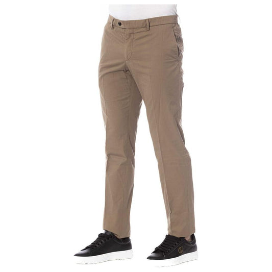 Trussardi Elegant Cotton Trousers in Classic Brown Trussardi