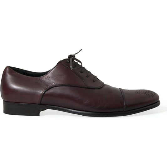 Dolce & Gabbana Elegant Burgundy Leather Derby Shoes Dolce & Gabbana Dark Slate Gray