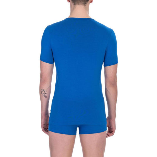Bikkembergs Blue Cotton Men T-Shirt Bikkembergs Rosy Brown