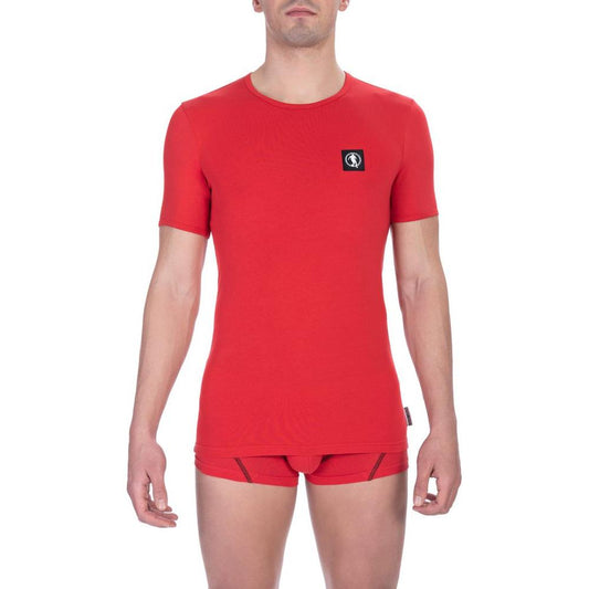 Bikkembergs Red Cotton Men's T-Shirt Bikkembergs Firebrick
