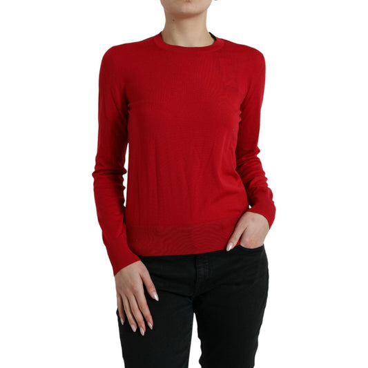 Dolce & Gabbana Radiant Red Wool Pullover Sweater Dolce & Gabbana Dark Red