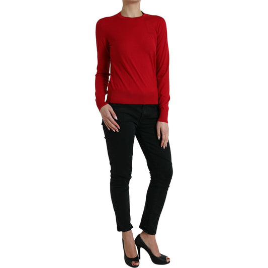 Dolce & Gabbana Radiant Red Wool Pullover Sweater Dolce & Gabbana Brown