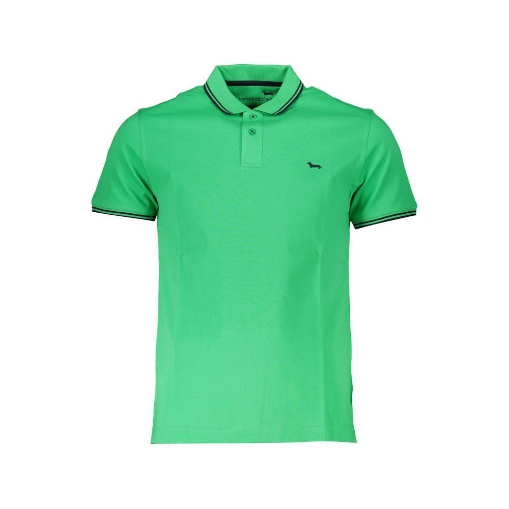 Harmont & Blaine Chic Green Cotton Polo with Contrast Detailing HA&A-28079-XL-FBB-233