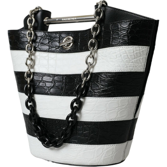Balenciaga Chic Crocodile Leather Maxi Bucket Bag Balenciaga Dark Slate Gray