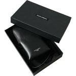 Dolce & Gabbana Black Leather Zip Around Logo Print Lanyard Strap Wallet Dolce & Gabbana Black