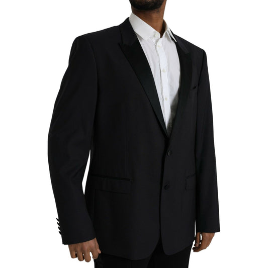 Dolce & Gabbana Blue MARTINI Single Breasted Coat Blazer Dolce & Gabbana Black
