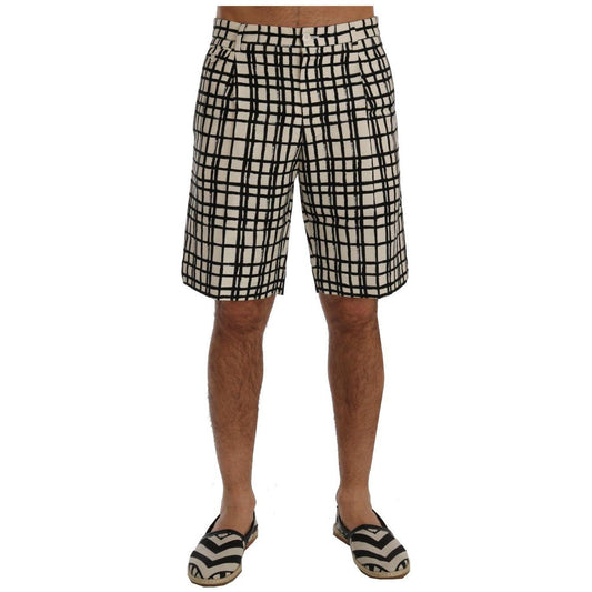 Dolce & Gabbana Elegant Striped Cotton-Linen Shorts Dolce & Gabbana Dim Gray