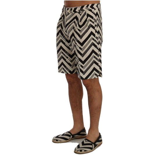 Dolce & Gabbana Striped Casual Knee-High Shorts Dolce & Gabbana Dim Gray