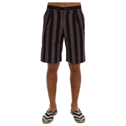 Dolce & Gabbana Casual Striped Cotton Shorts Dolce & Gabbana Dark Slate Gray