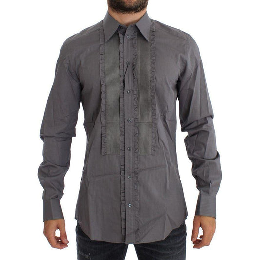Dolce & Gabbana Elegant Slim Fit Cotton Dress Shirt Dolce & Gabbana Dark Slate Gray