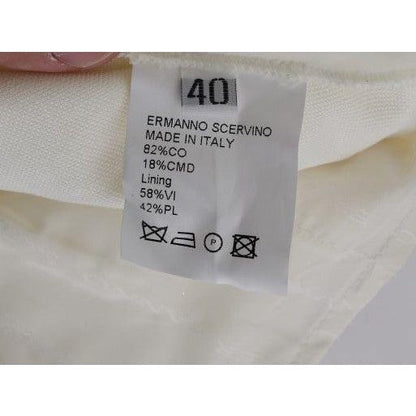 Ermanno Scervino White Cotton Regular Fit Casual Pants