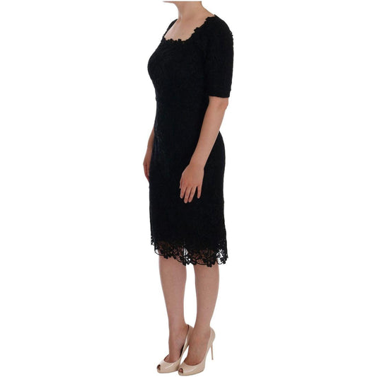 Dolce & Gabbana Elegant Black Knee-Length Sheath Dress Dolce & Gabbana Rosy Brown