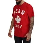 Dsquared² Red Printed Cotton Short Sleeves Crewneck T-shirt Dsquared² Brown