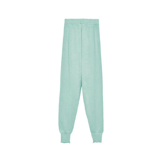 Hinnominate Mint Green Wool Blend Tracksuit Trousers Hinnominate Light Steel Blue