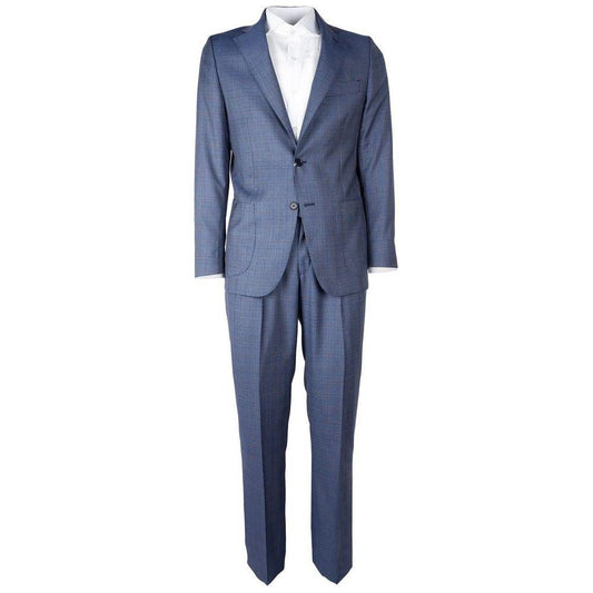 Made in Italy Blue Wool Men's Suit Made in Italy Dim Gray