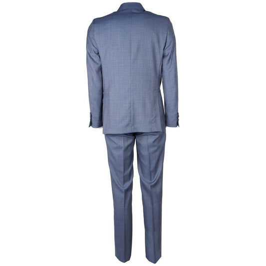 Made in Italy Blue Wool Men's Suit Made in Italy Slate Gray