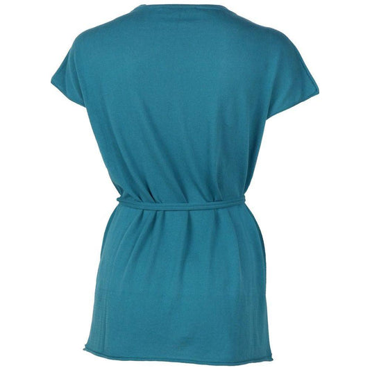 Alpha Studio Green Cotton Dress Alpha Studio Dark Cyan