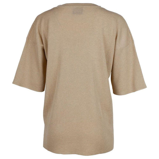 Alpha Studio Beige Viscose Sweater Alpha Studio Rosy Brown