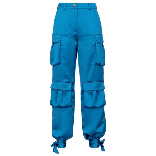 PINKO Light Blue Polyester Jeans & Pant PINKO Dark Cyan