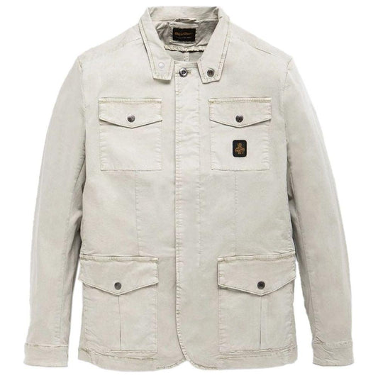 Refrigiwear Sleek Beige Four-Pocket Cotton Jacket Refrigiwear Light Gray