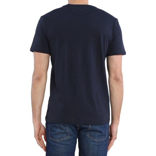 La Martina Crew Neck Graphic Jersey Tee - Refined Blue Cotton La Martina Dark Slate Gray