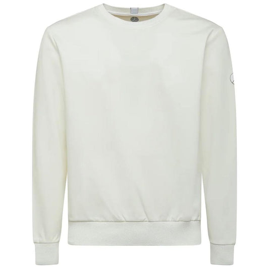 People Of Shibuya Chic White Tech Fabric Crewneck Sweater People Of Shibuya Light Gray