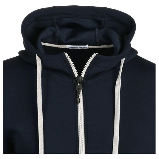 People Of Shibuya Sleek Blue Technical Fabric Hoodie People Of Shibuya Black
